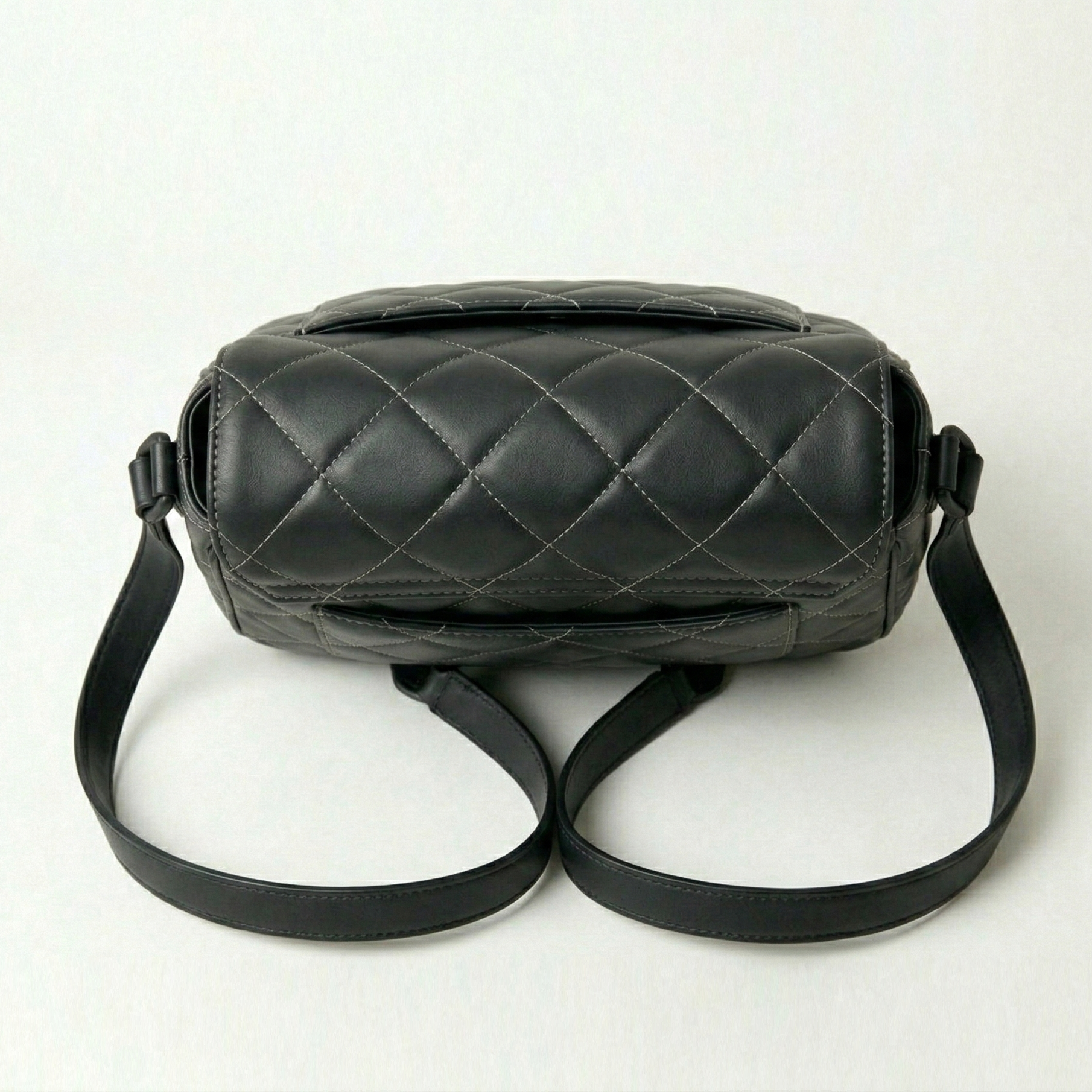 Belibags Quilted Black Leather Crossbody Bag – Modern Elegant Handbag
