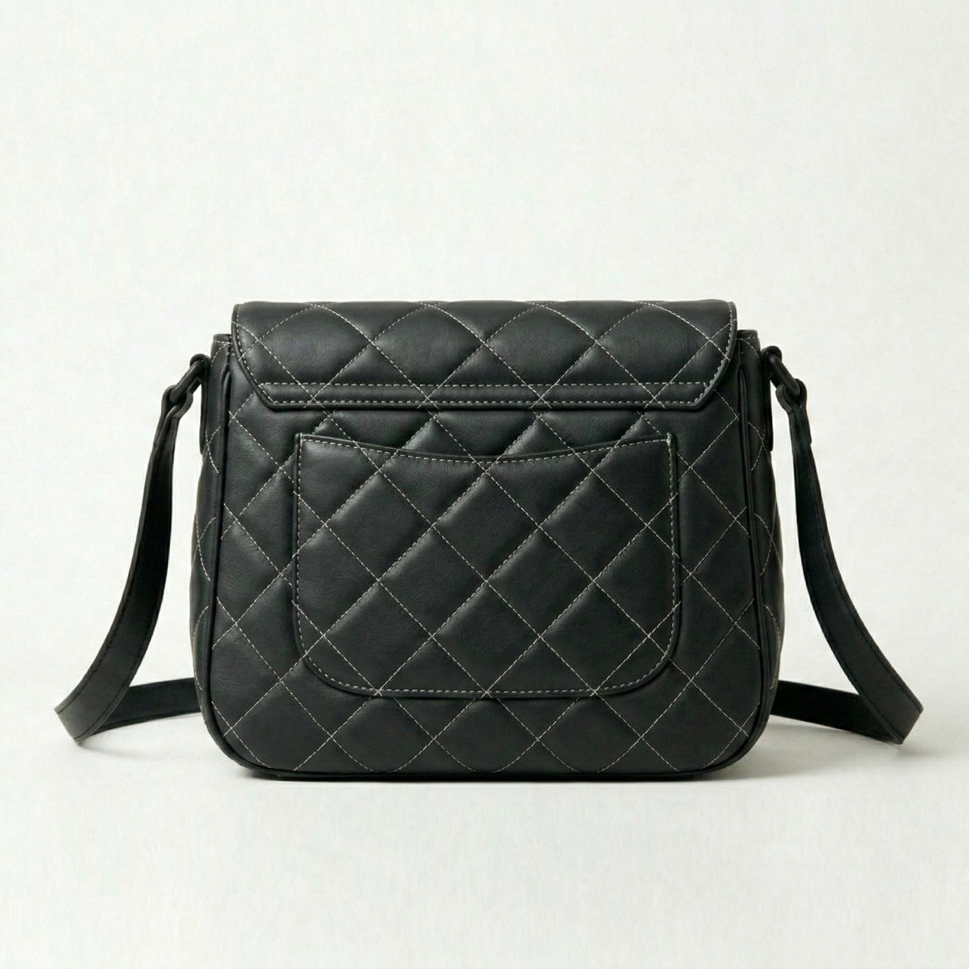 Belibags Quilted Black Leather Crossbody Bag – Modern Elegant Handbag