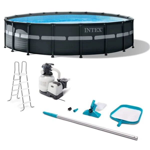 Intex Ultra XTR Frame Pool Set 18' x 52" – Heavy-Duty Round Above Ground Swimming Pool