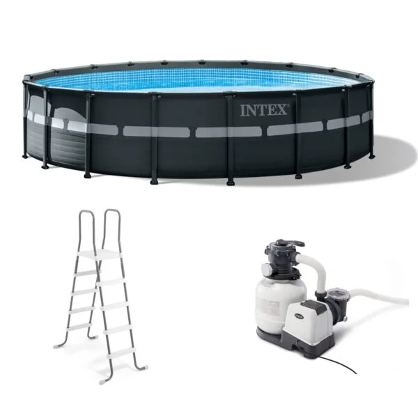 Intex Ultra XTR Frame Pool Set 18' x 52" – Heavy-Duty Round Above Ground Swimming Pool