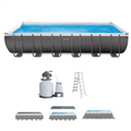 Intex Ultra XTR Rectangular Frame Pool Set 24' x 12' x 52" – Premium Large Above Ground Swimming Pool