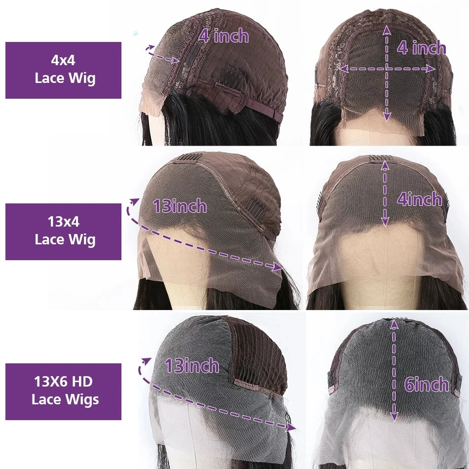 Rainbow Purple Pink Green Lace Front Wig Body Wave HD Transparent Lace Frontal Human Hair Wig