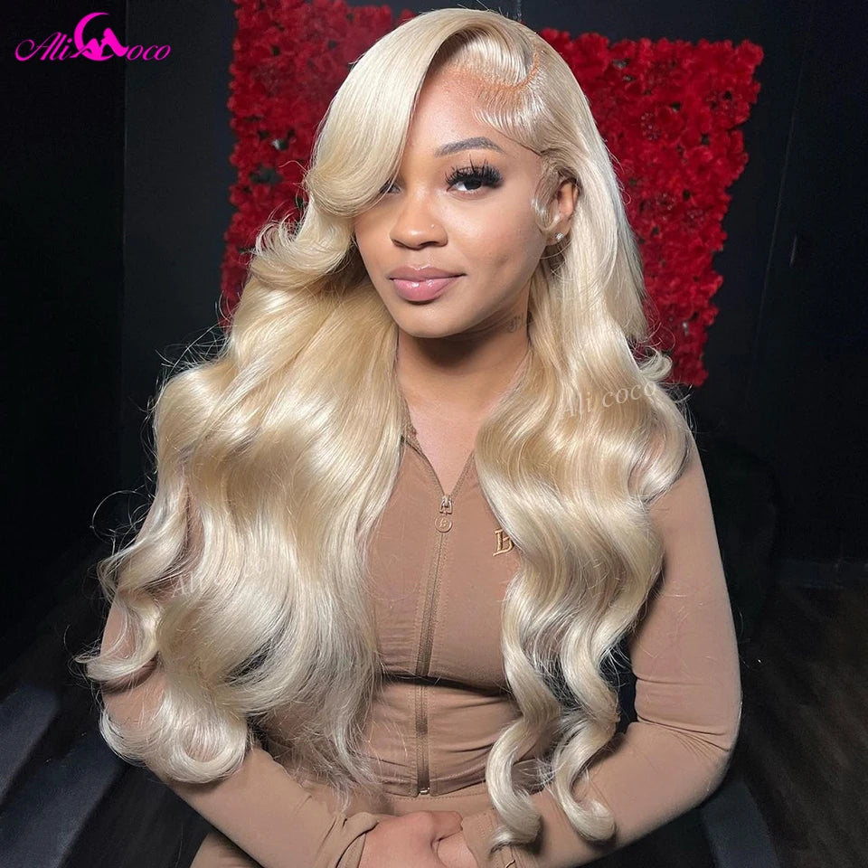 Shiny Lake Green Body Wave Wigs 13x6 Lace Front Human Hair Wig 180 Density for Women Turquoise Colored Transparent Lace Wigs