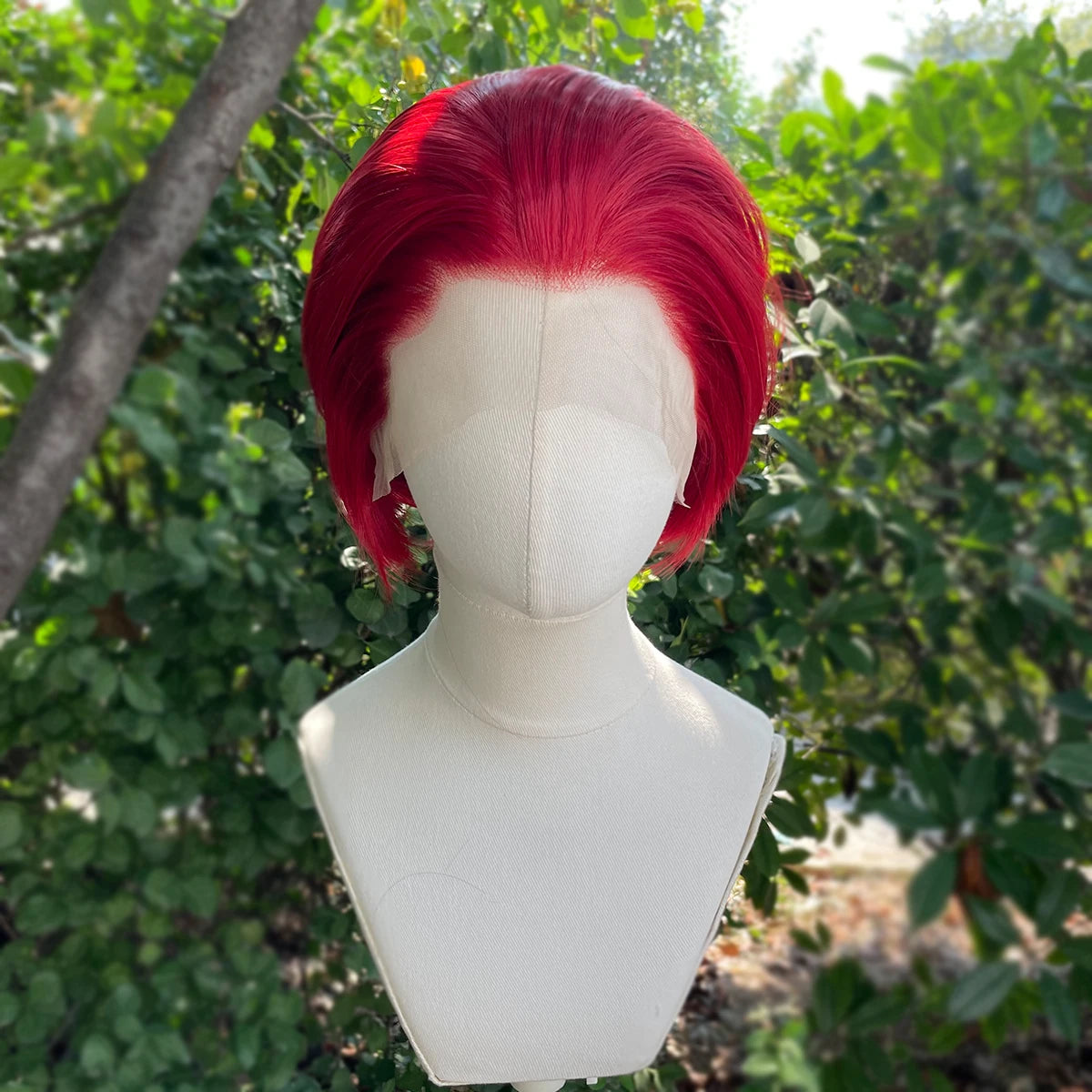 Light Red Short Bob Cut Synthetic Lace Front Wig for Black Women Cosplay 13x4 Lace Front Wigs for Men Free Part 150% Piexie Wigs