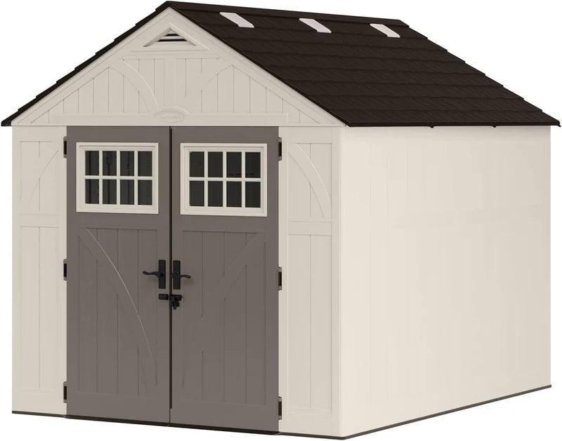 Suncast Tremont 8' x 10' Resin Storage Shed – Steel-Reinforced Outdoor Utility Workshop