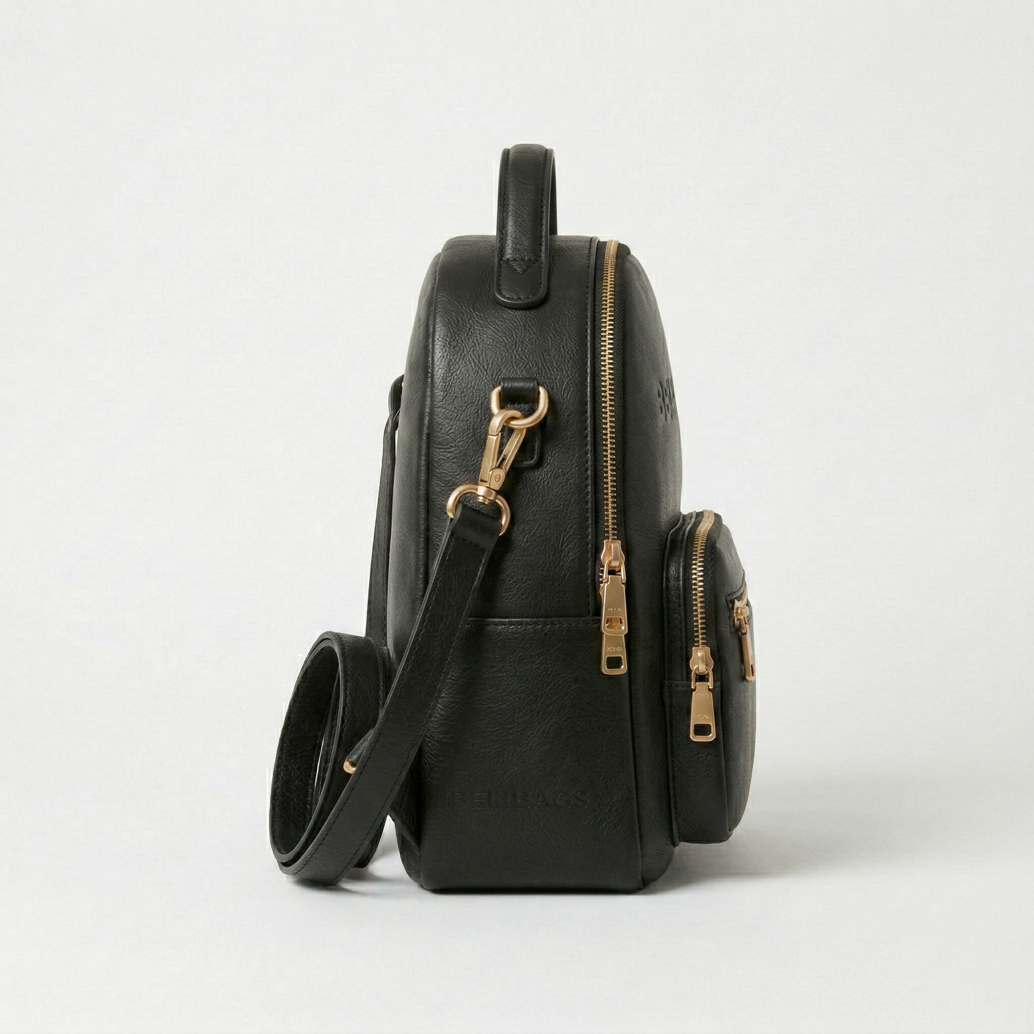 Belibags Noir City Backpack – Luxury Black Leather Urban Daypack