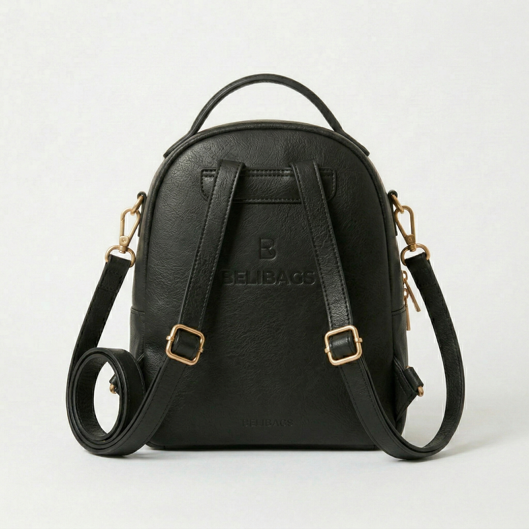 Belibags Noir City Backpack – Luxury Black Leather Urban Daypack